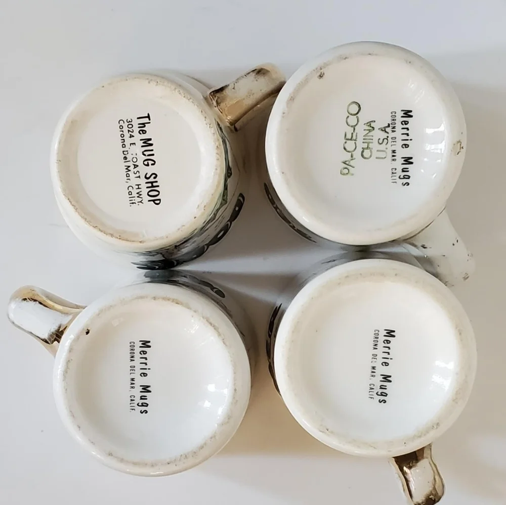 Vintage Merrie Mugs set of 3